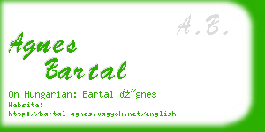 agnes bartal business card